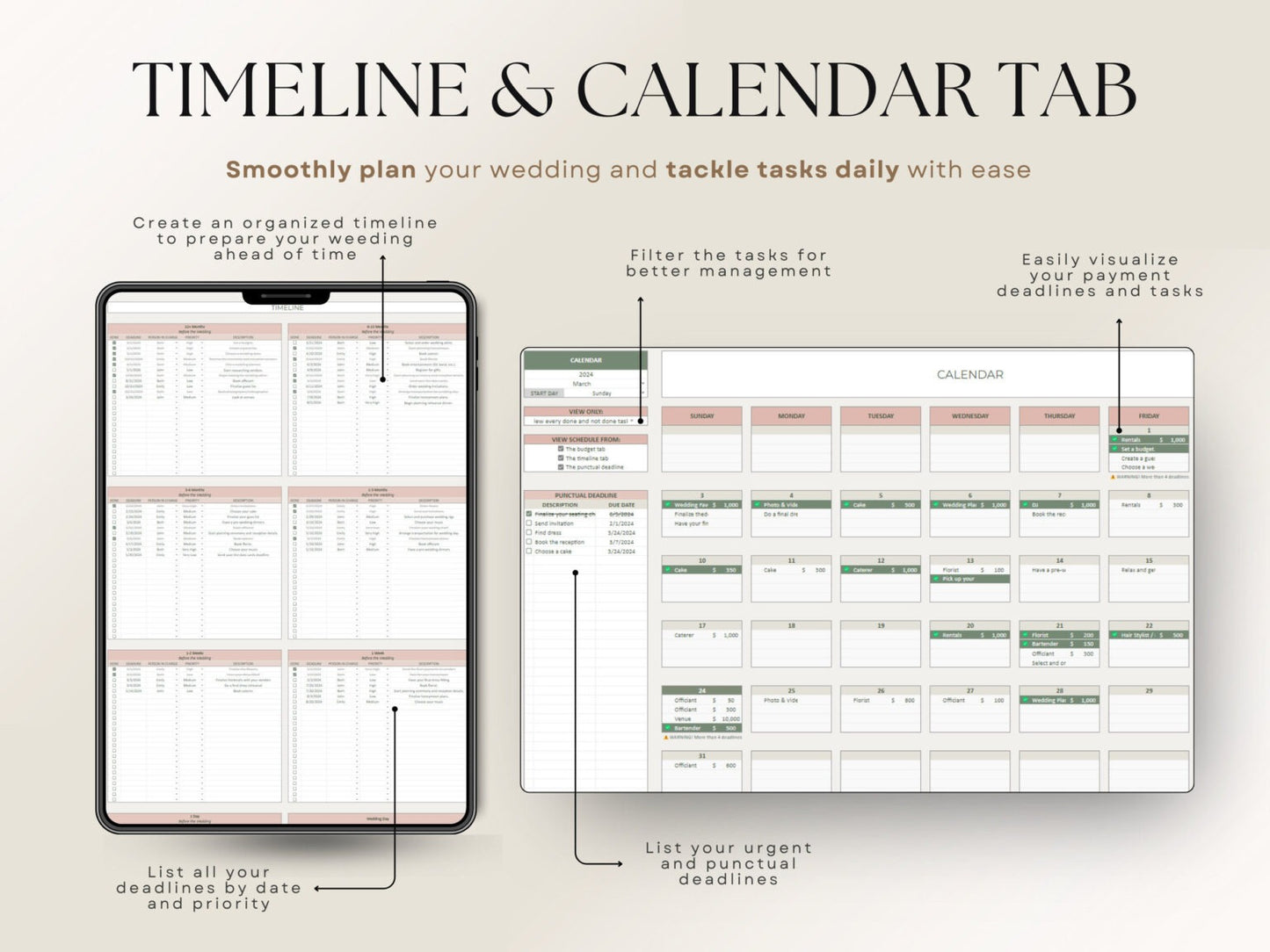 The Ultimate Wedding Planner Spreadsheet Google Sheets & Excel + BONUS