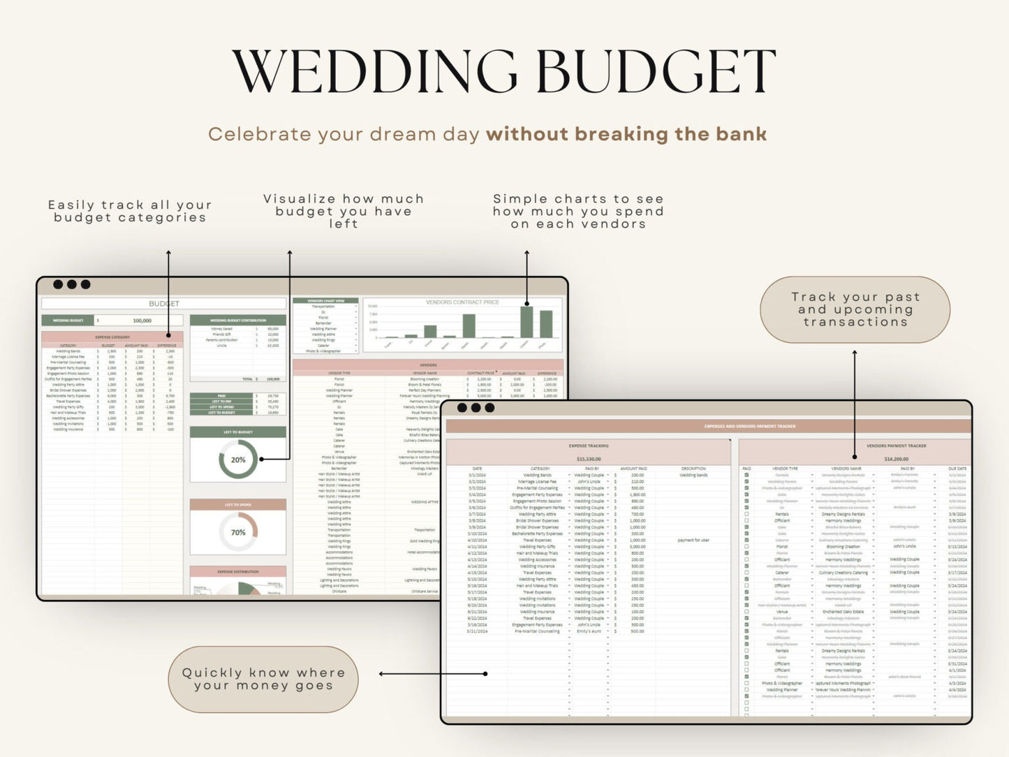 The Ultimate Wedding Planner Spreadsheet Google Sheets & Excel + BONUS