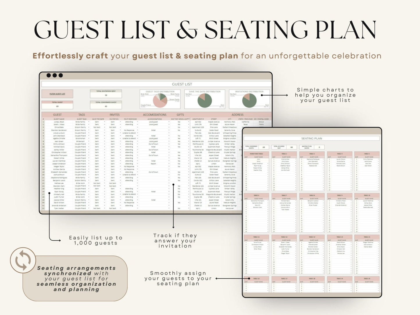 The Ultimate Wedding Planner Spreadsheet Google Sheets & Excel + BONUS