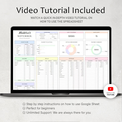 Budget Planner Spreadsheet Google Sheet & Excel Weekly, Biweekly, Monthly, Or Paycheck + BONUS