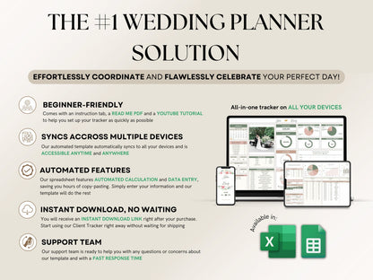 The Ultimate Wedding Planner Spreadsheet Google Sheets & Excel + BONUS